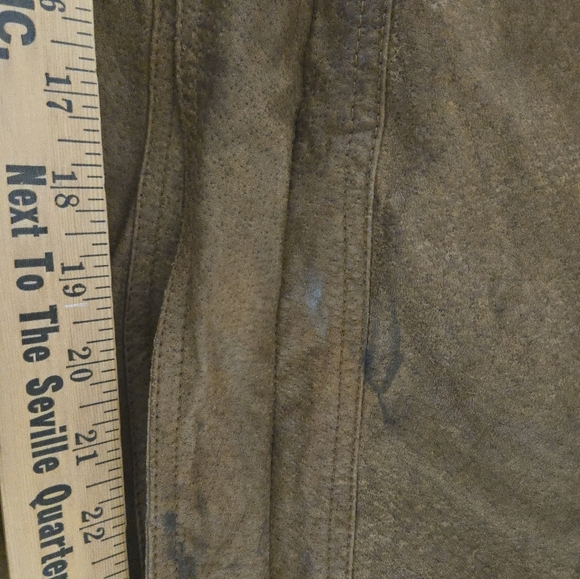Vintage Bugle Boy Leather Bomber Jacket Mens Large Brown Naturally Distressed - Picture 6 of 9